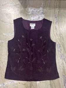 Elegant Embroidered Sleeveless Top
