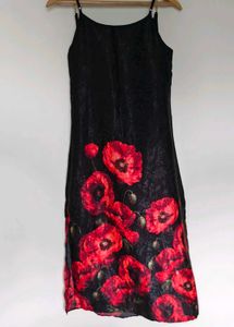 Elegant Black Floral Print Dress
