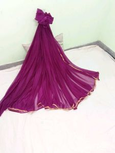 Elegant Purple saree with blouse material