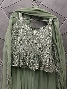 Sparkling short Kurta wd flare plaza n duptta