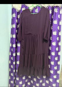 Elegant Purple Tiered Midi Dress