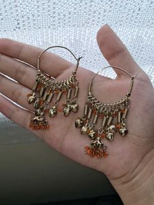 Boho Hoop Earrings with Charms