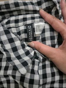 Black &amp; White Checkered Shirt from H&amp;M