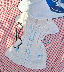 Aesthetic Lace White Top🌷