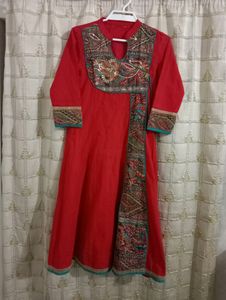 Cotton Beautiful Kurti With Handwork