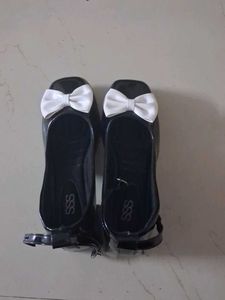 Cute Black Jelly heels with White Bows
