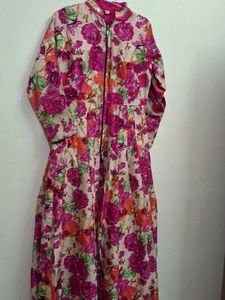 Magenta Ethnic Palazzo Pants and indo western slit