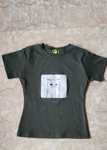 Y2k Cute Cat Graphic Tee( Fitted)