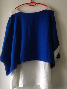 Stylish Blue & White Layered Top