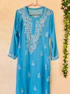 Beautiful Blue Embellished Kurta