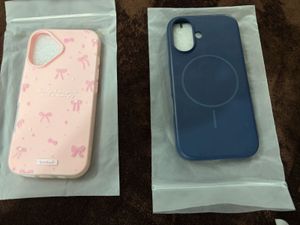Cute Pink Bow Phone Case &amp; Blue MagSafe (2 item) C