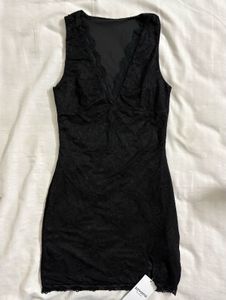 Lace-trimmed Bodycon Mini Dress