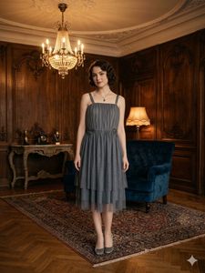 3 for 999 Elegant Grey Tiered Tulle Dress