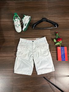 Men's White Cargo Shorts