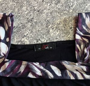 Sweetheart Neck Cami - Black &amp; Purple Mixed Print
