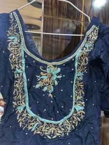Elegant Blue Embroidered Kurta