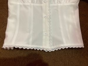 White Button-Up Lace Trim Top
