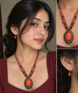 Boho Statement Necklace & Earrings Set