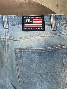 Light Wash Denim Jeans with Bear Patch