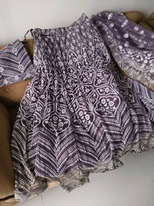 Elegant Purple Embroidered Lehenga Set