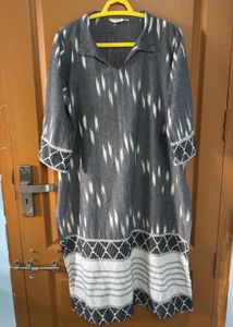 Grey Ikat Kurta