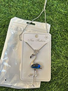 Chic Flamingo Pendant Silver Necklace