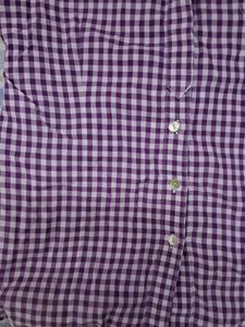 Chic Purple Gingham Button-Up fitted Shirt