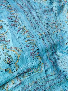Beautiful Blue kantha Saree