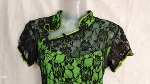 Lime Green Lace Sheath Dress