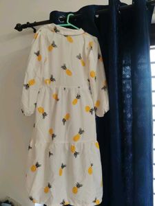 Cute Pineapple Print Midi Dress