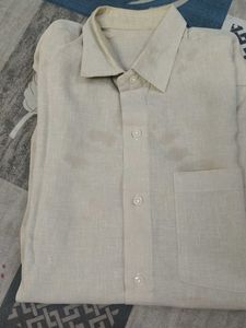Men's Beige Linen Shirt
