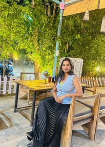 Stylish Black Pleated Maxi Skirt