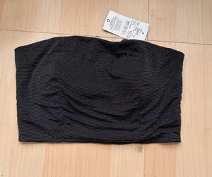 Sparkly Black Strapless Tube Top