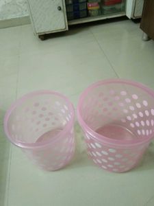 Pink Polka Dot Storage Containers