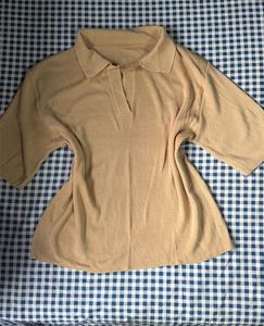 Casual Beige Collared Top
