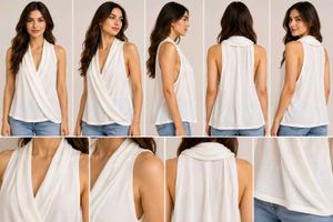 Chic White Sleeveless Wrap Top