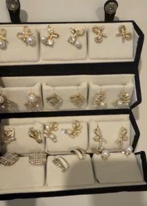 12 Pair Assorted Earrings with velvet box