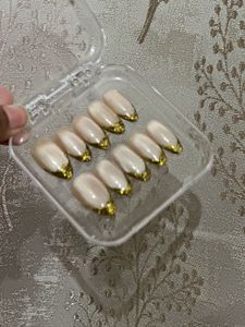 Nude Gold French Press-On Nails