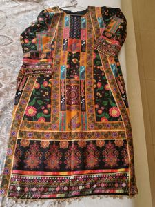 Vibrant Patchwork Print Kurta