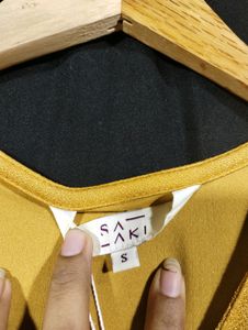 Saaki Yellow Round Neck Dress (Women)