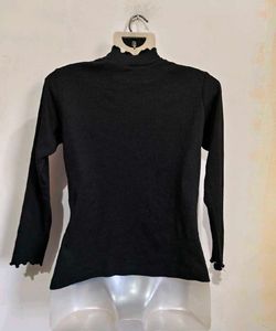 🔥 MEGA SALE 🔥Black Ribbed Mock Neck Top