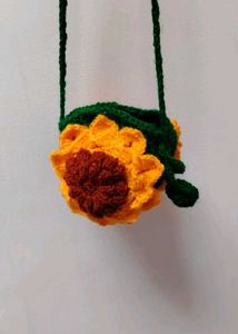 Crocheted Sunflower Crossbody Bag