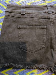 Embellished Black Denim Shorts