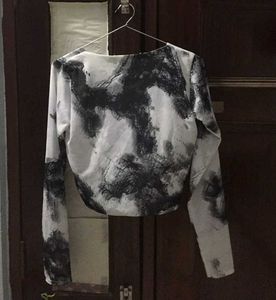 ZARA Mesh full sleeve crop top