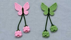 🦋 Handmade Crochet Butterfly Hair Clips – Pink &