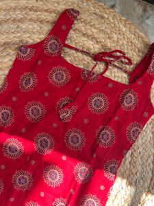Red Printed Kurta Set