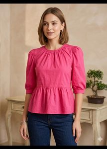 Vibrant Pink Peplum Top