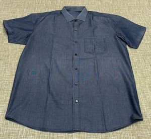 2👔-Men's Red Plaid and denim blueCasual Shirt