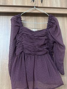 Chic Ruched Puff Sleeve Top