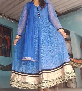 Royal Blue Anarkali Lehenga
